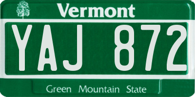 VT license plate YAJ872