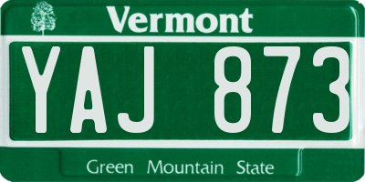 VT license plate YAJ873