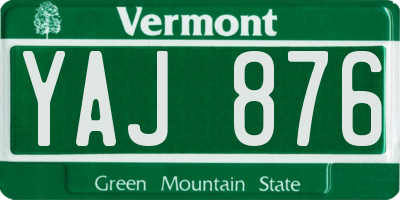 VT license plate YAJ876