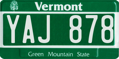 VT license plate YAJ878