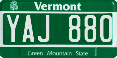 VT license plate YAJ880