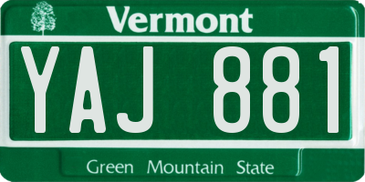 VT license plate YAJ881