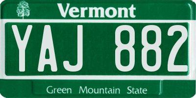 VT license plate YAJ882