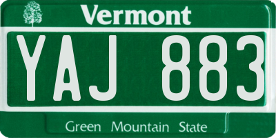 VT license plate YAJ883