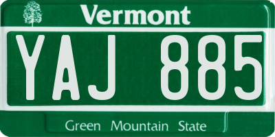 VT license plate YAJ885