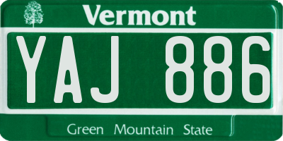VT license plate YAJ886
