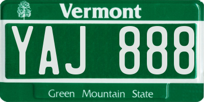 VT license plate YAJ888