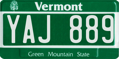 VT license plate YAJ889
