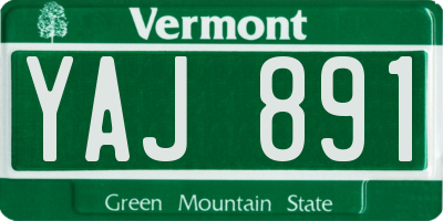 VT license plate YAJ891