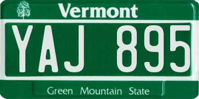 VT license plate YAJ895