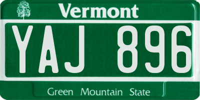 VT license plate YAJ896
