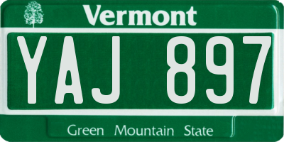VT license plate YAJ897