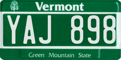 VT license plate YAJ898