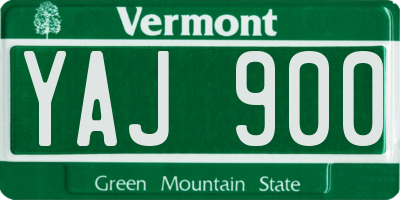 VT license plate YAJ900