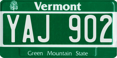 VT license plate YAJ902