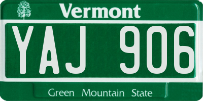 VT license plate YAJ906