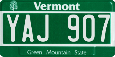 VT license plate YAJ907