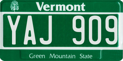 VT license plate YAJ909
