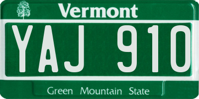 VT license plate YAJ910