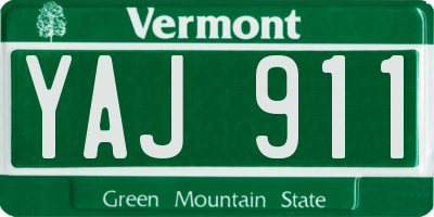 VT license plate YAJ911
