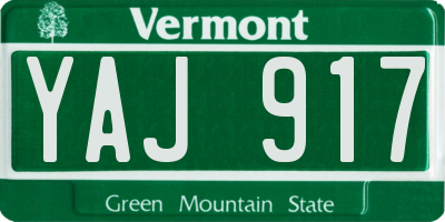 VT license plate YAJ917