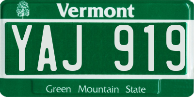 VT license plate YAJ919