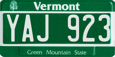 VT license plate YAJ923