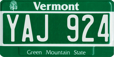 VT license plate YAJ924