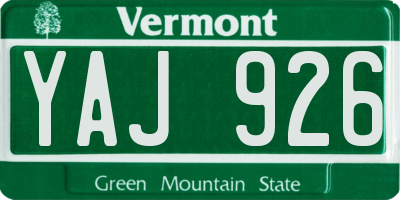 VT license plate YAJ926