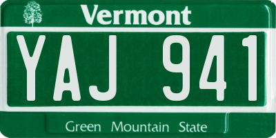 VT license plate YAJ941