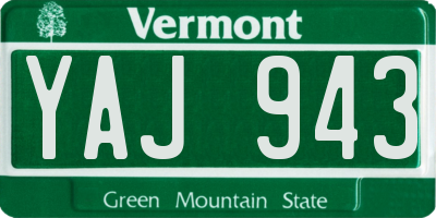 VT license plate YAJ943