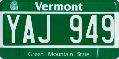 VT license plate YAJ949
