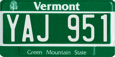 VT license plate YAJ951