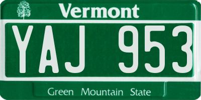 VT license plate YAJ953