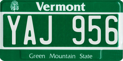 VT license plate YAJ956