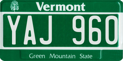 VT license plate YAJ960