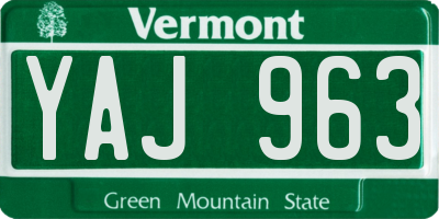 VT license plate YAJ963