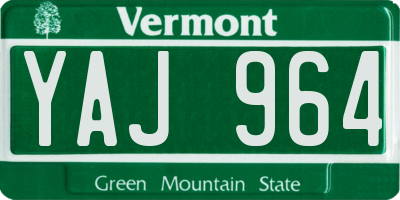 VT license plate YAJ964