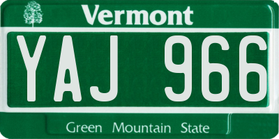 VT license plate YAJ966