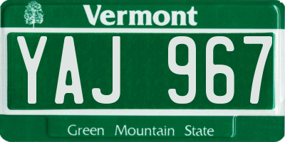 VT license plate YAJ967