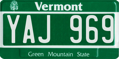 VT license plate YAJ969