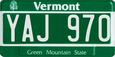 VT license plate YAJ970