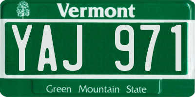 VT license plate YAJ971