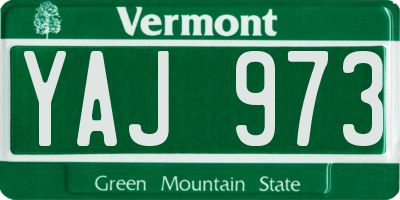 VT license plate YAJ973