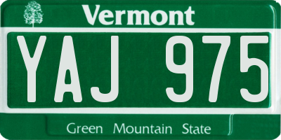 VT license plate YAJ975