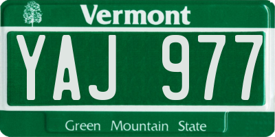 VT license plate YAJ977