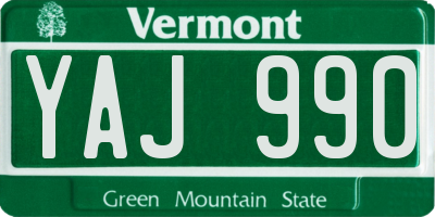 VT license plate YAJ990