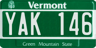 VT license plate YAK146