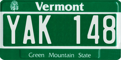 VT license plate YAK148