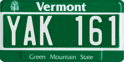 VT license plate YAK161